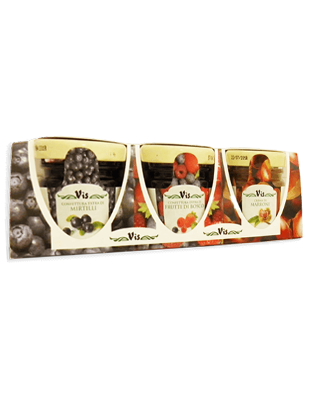 Single portions Extra jam 3x40g Blueberry, Wild berries, chestnut cream