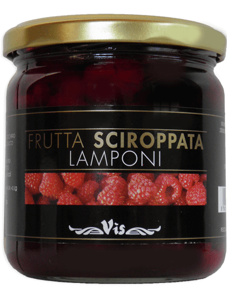 Fruit in syrup An exquisite dessert Raspberry