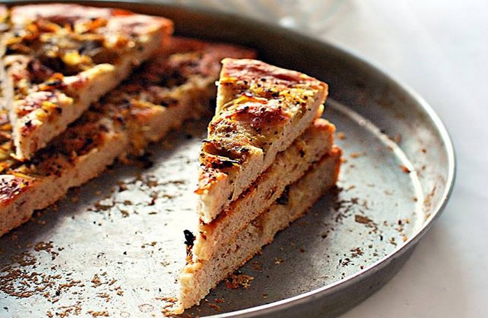 Focaccia with stracchino cheese dough
