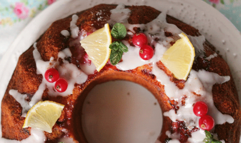 Torta al limone e confettura di amarene