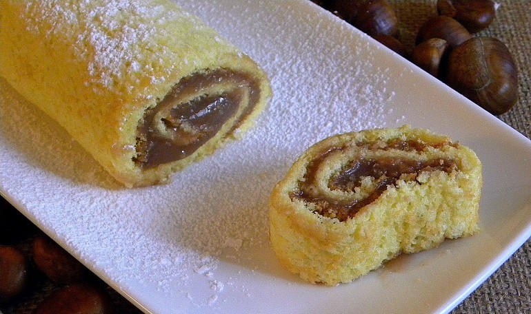 Rotolo con crema di marroni